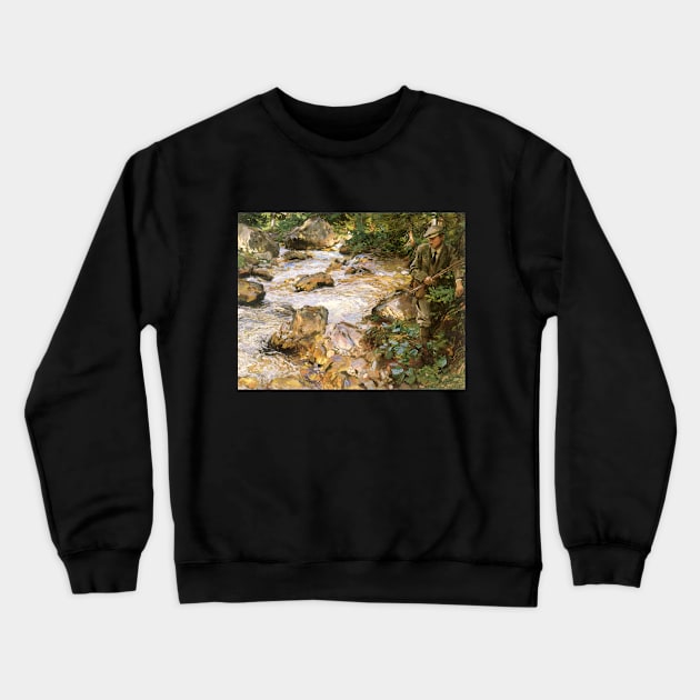 Trout Stream in the Tyrol by John Singer Sargent Crewneck Sweatshirt by MasterpieceCafe